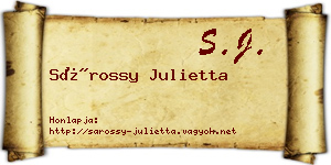 Sárossy Julietta névjegykártya